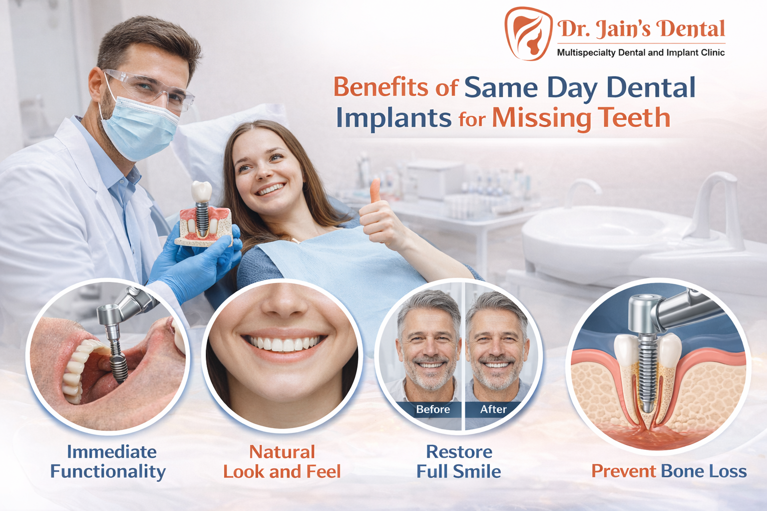Benefits of Same Day Dental Implants for Missing Teeth